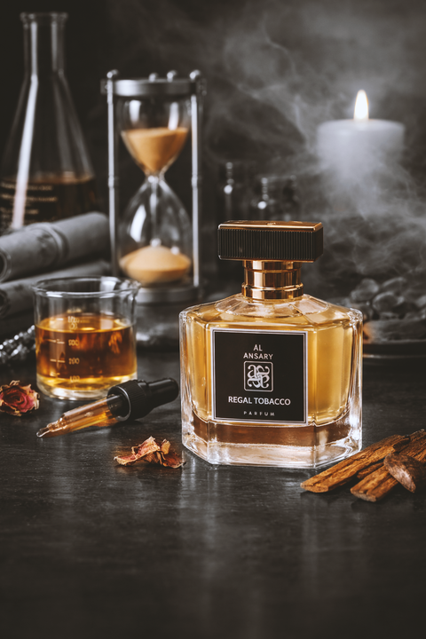 Bottled perfume used to illustrate the concept of perfume maceration